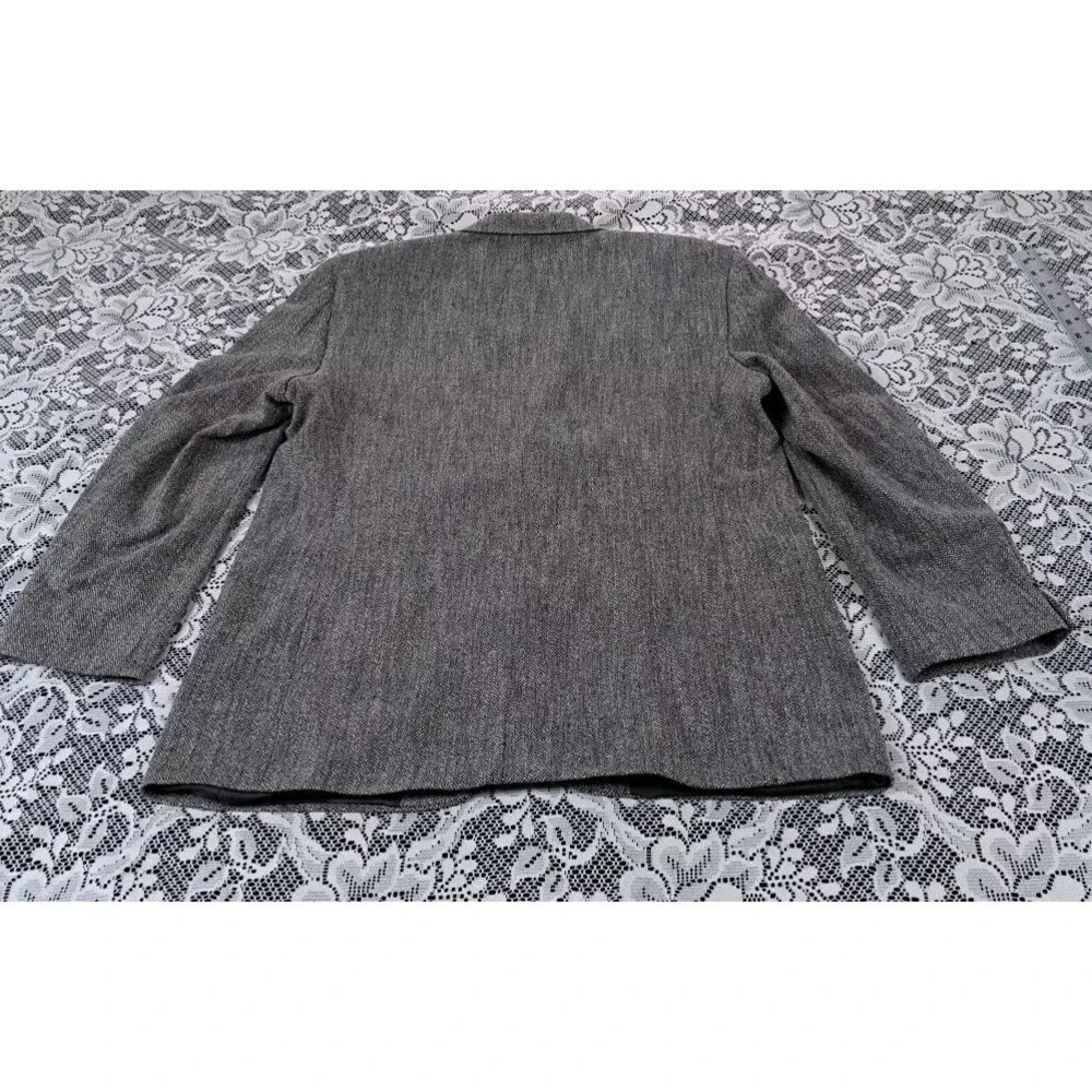 Towncraft Blazer Men's 44R Gray Herringbone Tweed Polyester Wool Silk Blend Coat